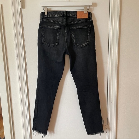 Moussy Vintage Black Mid-rise Stretch Fremont Crop Raw hem Jean Japan Denim 26 - Picture 4 of 12